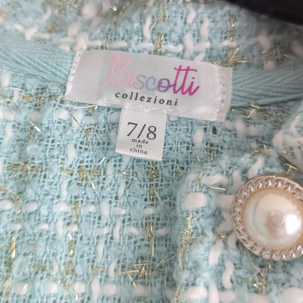 Vtg Inspired Tiffany Blue Princess Tweed Dress Coat